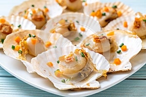 grilled scallops shell with butter