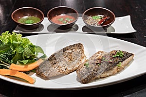 Grilled sea bass