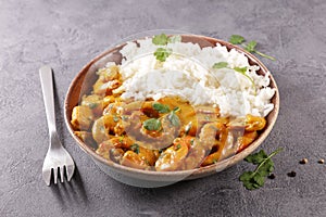 Grilled shimp with cream