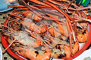 Grilled shrim ready to be serve