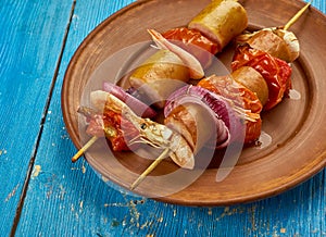 Grilled Shrimp and Andouille Sausage Kabobs