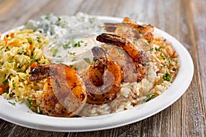 grilled shrimp kabob plate