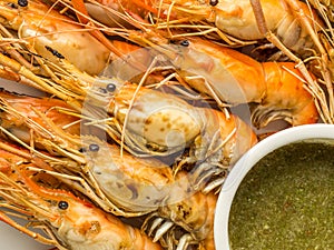 Grilled shrimps Giant Malaysian Prawn