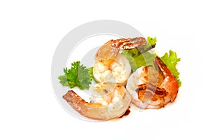 Grilled Shrimps Steak isolate on white background