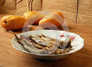 Grilled smelts seafood