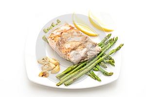 grilled snapper fish steak with vegetable