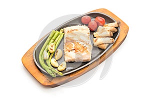 grilled snapper fish steak with vegetable