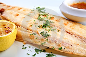 Grilled sole fish