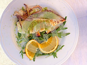 Grilled squid in Italian syle