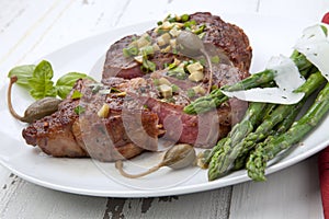 Grilled Steak with Asparagus