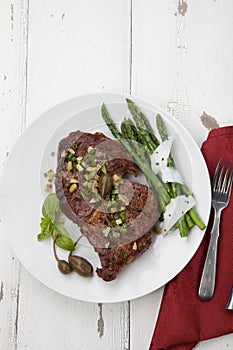 Grilled Steak with Asparagus