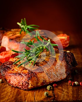 Grilled steak closeup detail