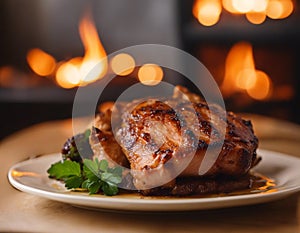 Grilled Steak Perfection with Fireside Ambiance