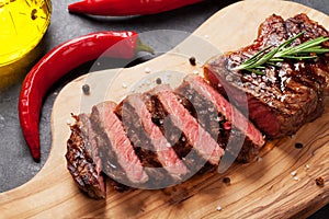 Grilled striploin steak