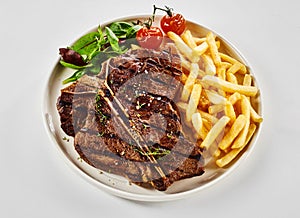 Grilled T-bone steak with French Fries