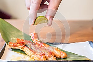 Grilled taraba king crab