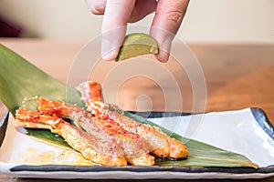 Grilled taraba king crab