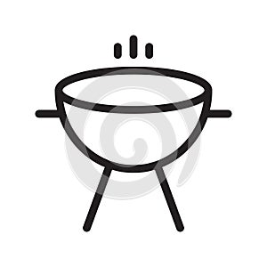 Grilled thin line vector icon