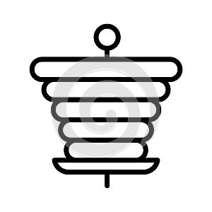 Grilled thin line vector icon