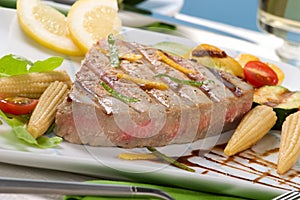 Grilled tuna steak