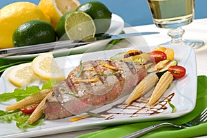 Grilled tuna steak