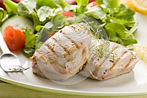 Grilled Tuna Steak with Salad