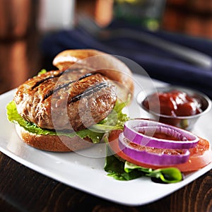 Grilled turkey burger photo