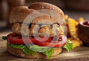 Grilled Turkey Burger Closeup