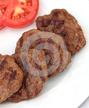 Grilled Turkish meatballs, ( Kofte ), macro shot