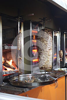 Grilled turkish shawerma shaurma, shawama. Street Fast food