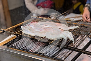 Grilled Unagi eel fish for making Unagi no kabayaki