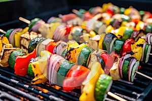 grilled vegetable kabobs showcasing different textures