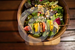 Grilled vegetables and healthy salad photo