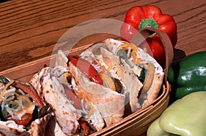 Grilled Veggie Pitas in a Basket