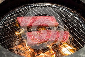 Grilled wagyu Sirloin meat yakiniku