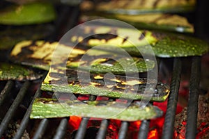 Grilled zucchini with addition of thyme