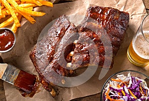 Grillied baby back pork ribs