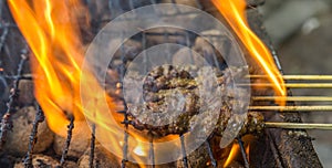 Grilling Beef Satay