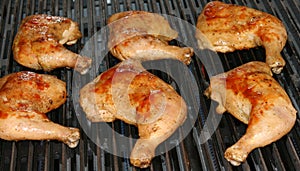 Grilling chicken leg quarters