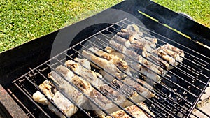 Grilled cod fish sides or loins photo
