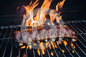 Grilling juicy pork ribs to perfection over open flames