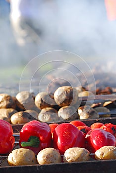 grilling potatoes and paprika