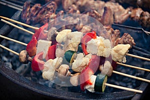 Grilling at summer weekend