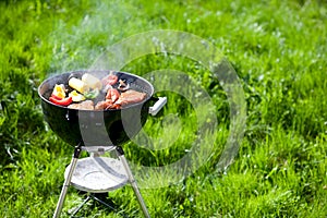 Grilling at summer weekend photo