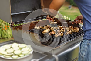 Grilling at summer weekend