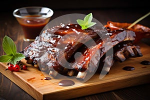 Grills ribs food. Generate Ai