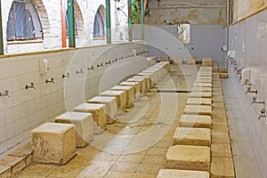 Grim public washroom facilities at the Islamic Dome of The Rock