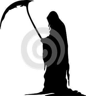 Grim Reaper Black Silhouette Generative Ai
