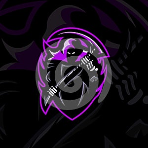 Grim reaper esport team logo badge