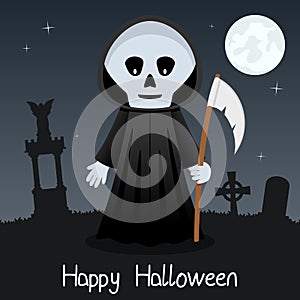 Grim Reaper Happy Halloween Card